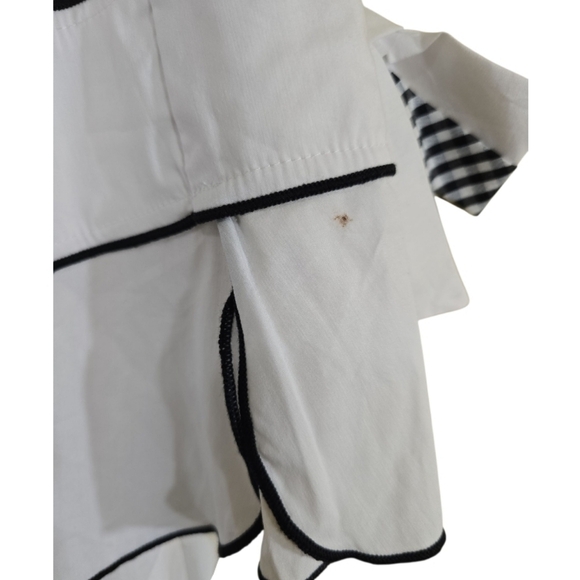 NWT IC by Connie K White Button Down A-line Tunic Top 1X Gingham Trim Bow Cuffs - Picture 5 of 12